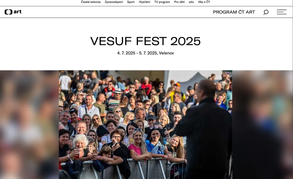 Výstup v médiu: ČT art · 2025, Vesuf Fest 2025 v Kulturním přehledu